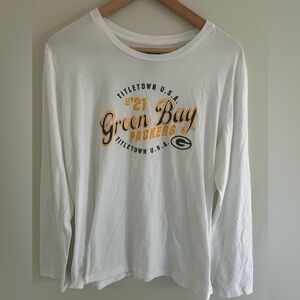 Green Bay Packers “Titletown U.S.A” Women's White Long Sleeve Jersey-USA-Cotton